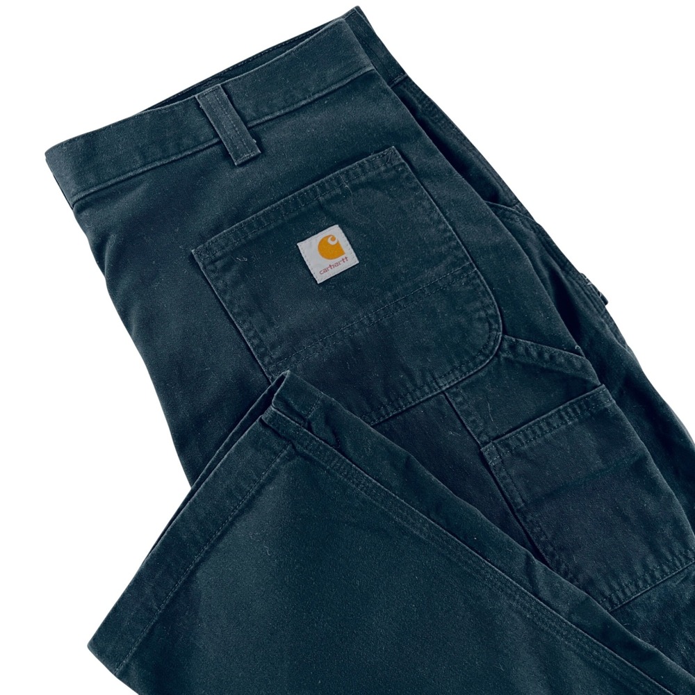 Carhartt Relaxed Fit Carpenter Pants Men 38x32 Black B324BLK Canvas Trousers